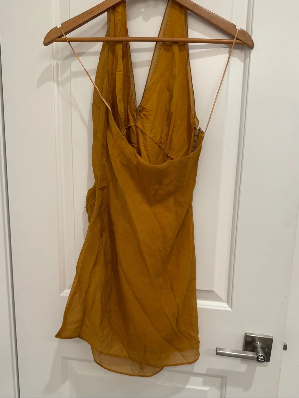 Reformation Halter Reformation X Camille Rowe Lolo Dress in Honey Mustard 4 nwot